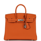 Birkin 25 Orange Togo Palladium Hardware
