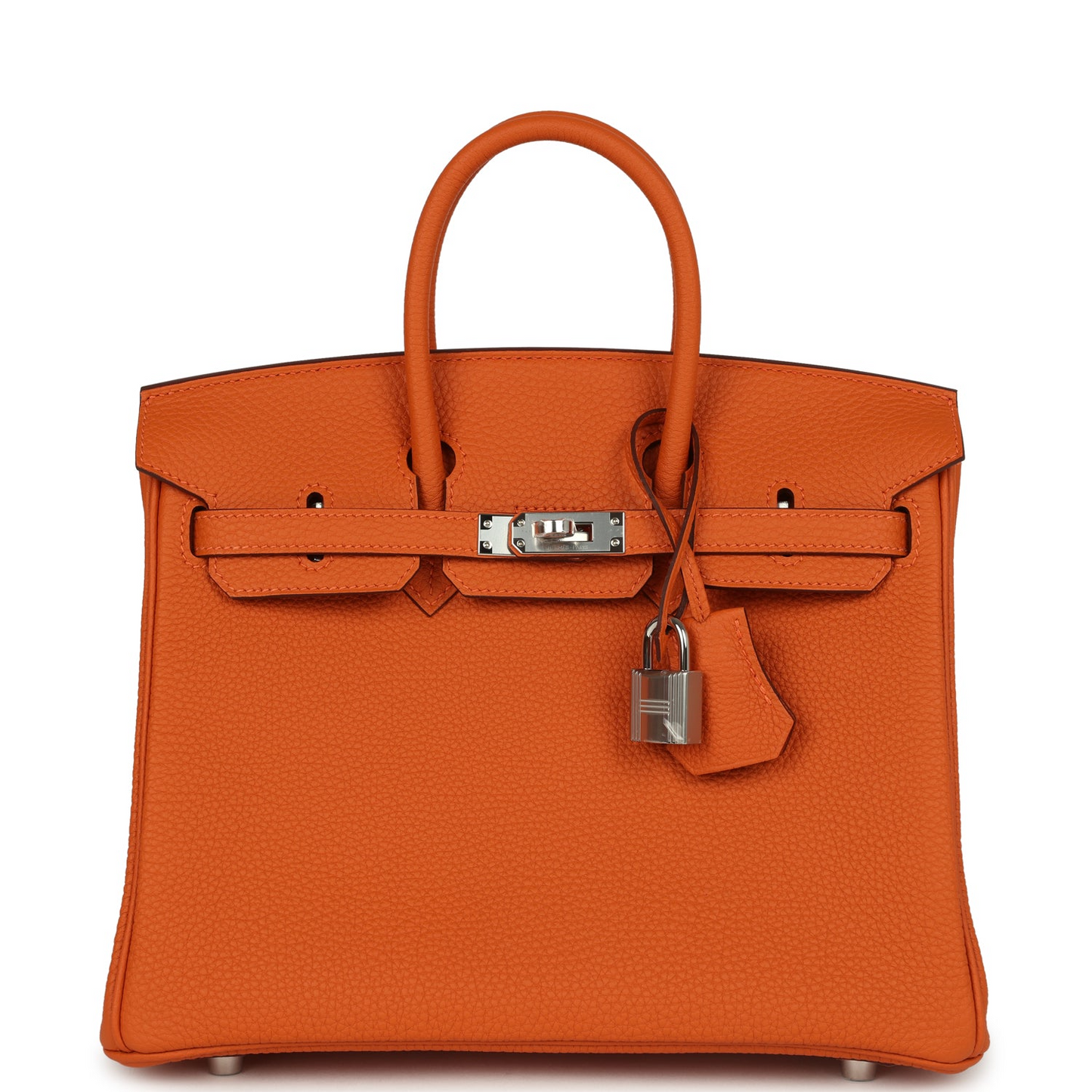 Birkin 25 Orange Togo Palladium Hardware