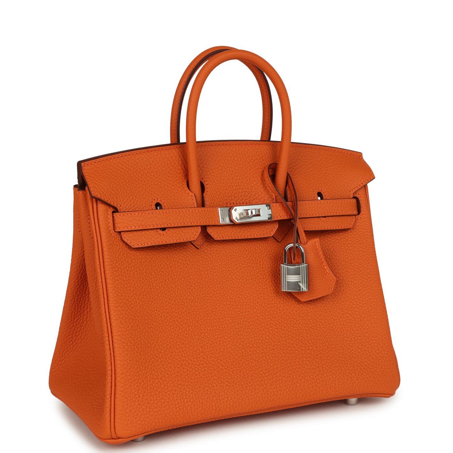 Birkin 25 Orange Togo Palladium Hardware