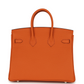 Birkin 25 Orange Togo Palladium Hardware