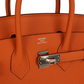 Birkin 25 Orange Togo Palladium Hardware