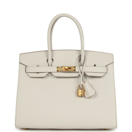 Birkin Sellier 30 Gris Pale Epsom Gold Hardware