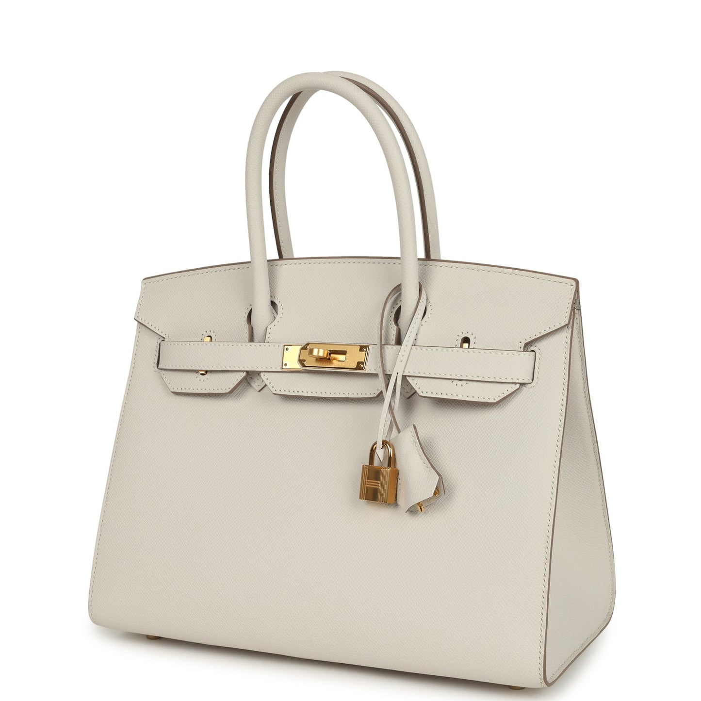 Birkin Sellier 30 Gris Pale Epsom Gold Hardware