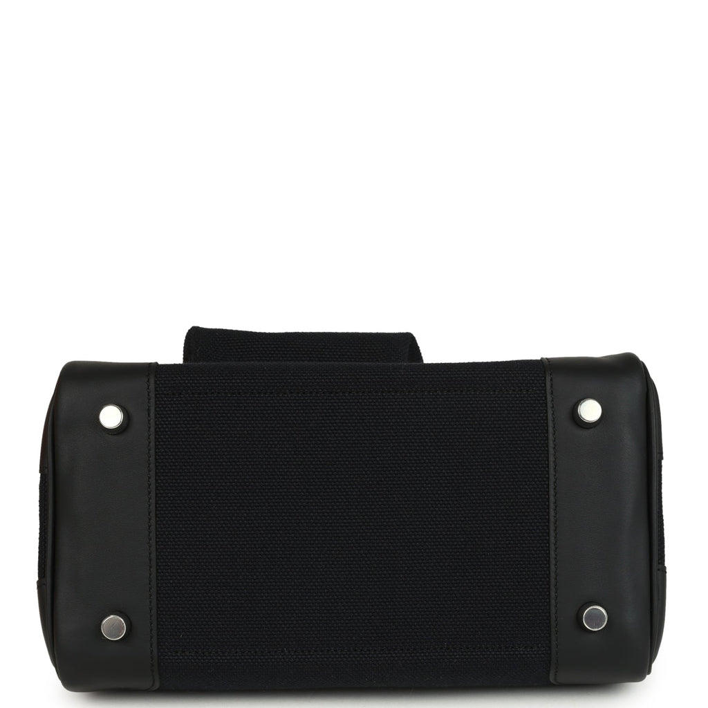 Birkins 25 Cargo Black Toile Goeland and Black Swift Palladium Hardware