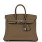 Birkins 25 Etoupe Swift Palladium Hardware