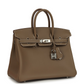 Birkins 25 Etoupe Swift Palladium Hardware