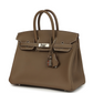 Birkins 25 Etoupe Swift Palladium Hardware