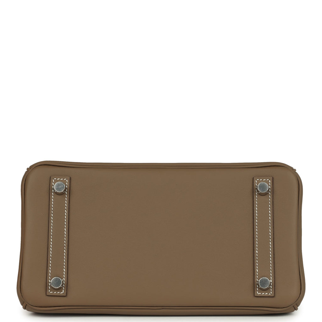 Birkins 25 Etoupe Swift Palladium Hardware