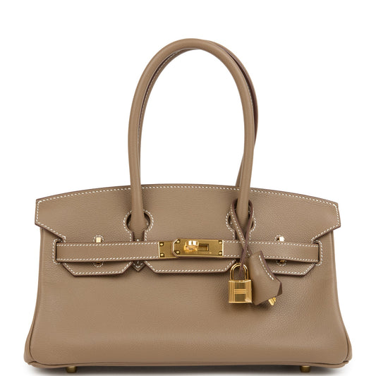 Shoulder Birkin Light 29 Etoupe Evercolor Gold Hardware