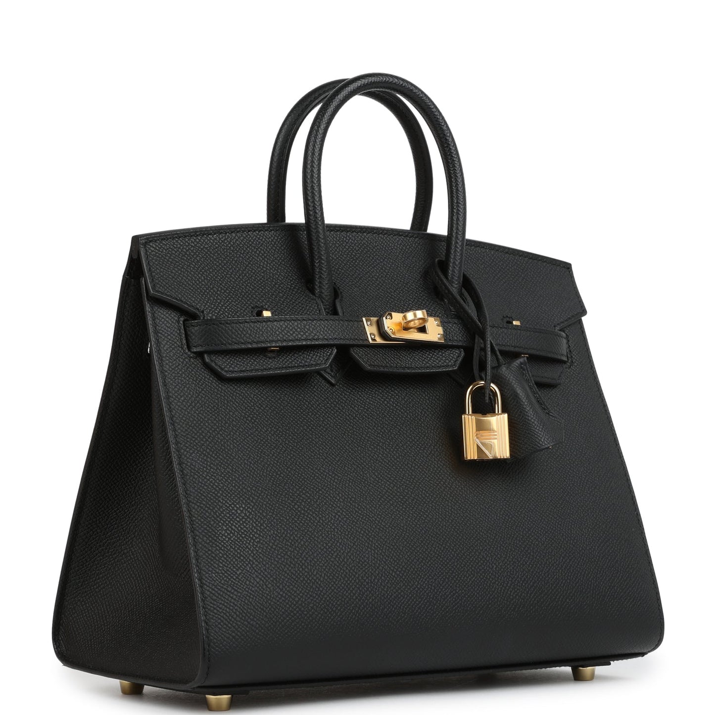 Birkin Sellier 25 Black Epsom Gold Hardware