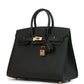 Birkin Sellier 25 Black Epsom Gold Hardware