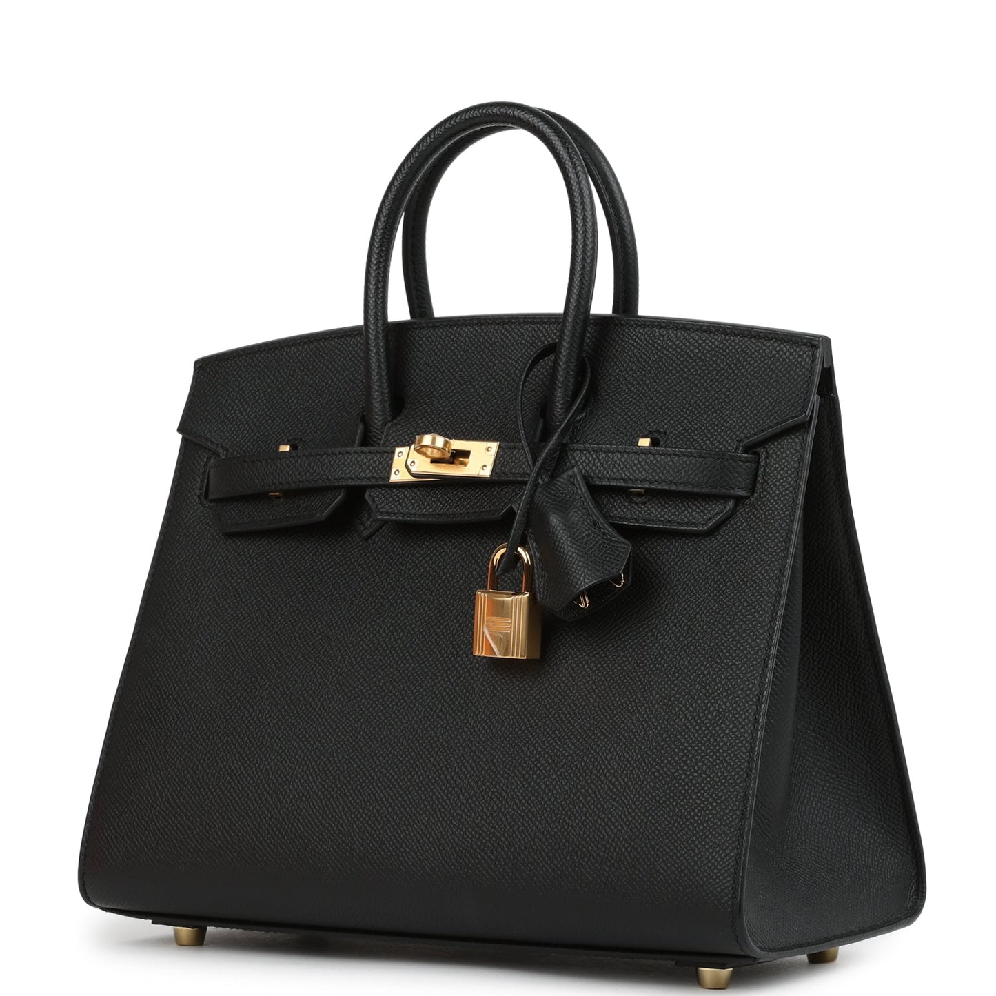 Birkin Sellier 25 Black Epsom Gold Hardware
