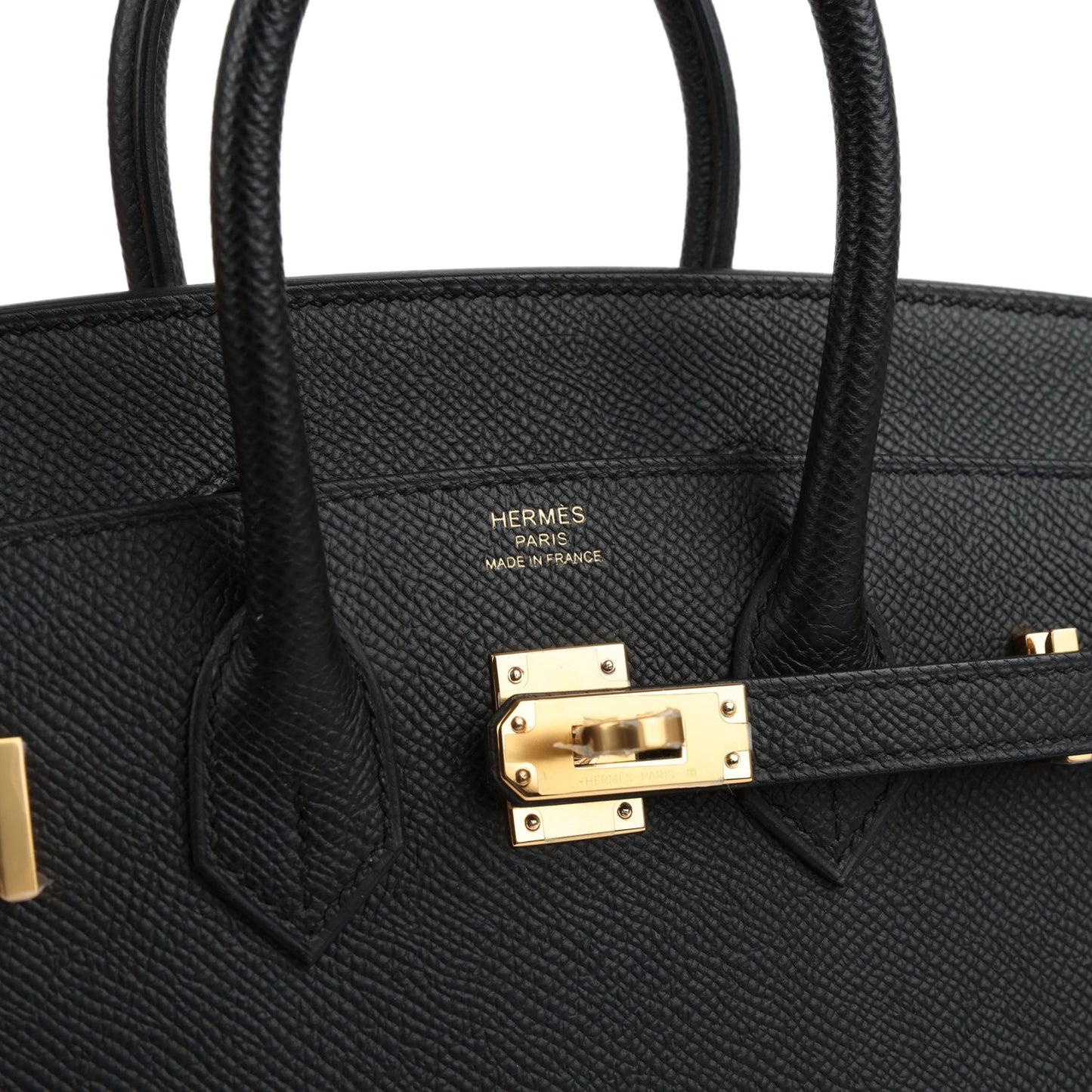 Birkin Sellier 25 Black Epsom Gold Hardware