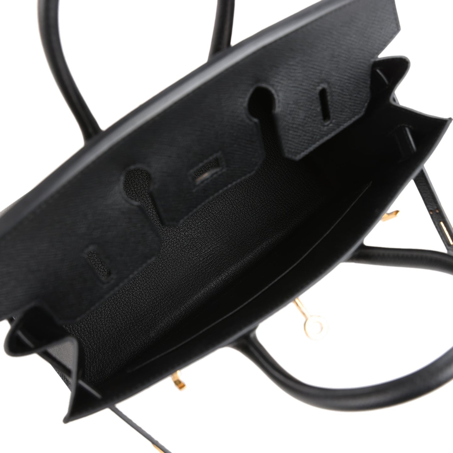 Birkin Sellier 25 Black Epsom Gold Hardware