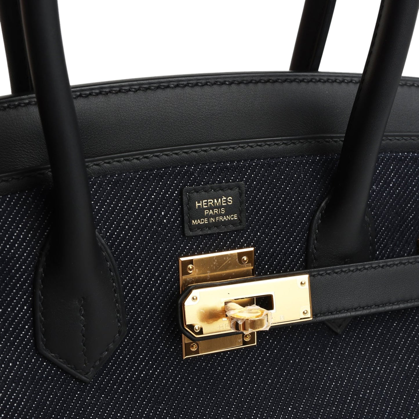 Shoulder Birkin Light 29 Black Swift and Bleu Indigo Denim Gold Hardware