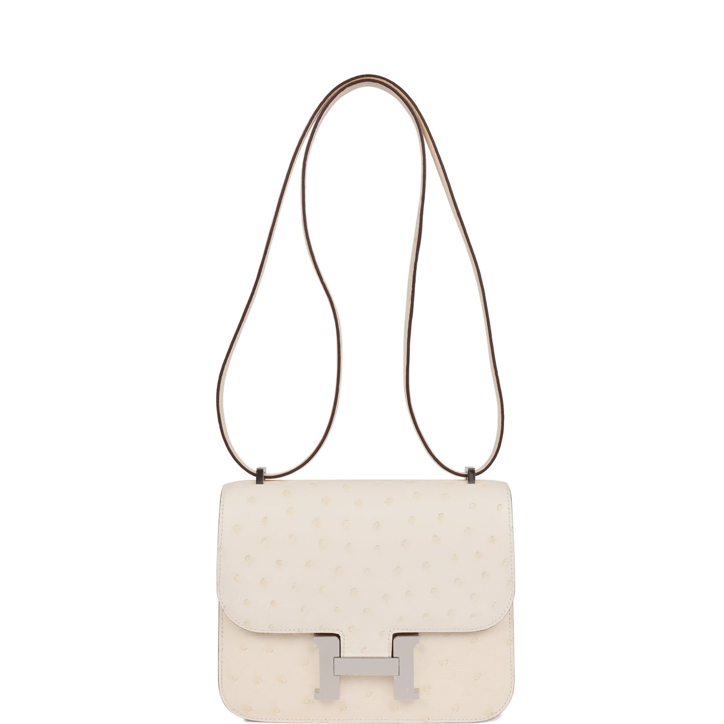 Constance 18 Nata Ostrich Palladium Hardware