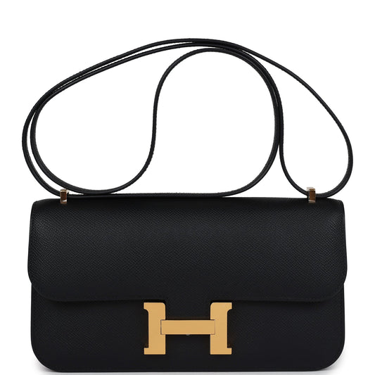 Constance Elan Black Epsom Gold Hardware