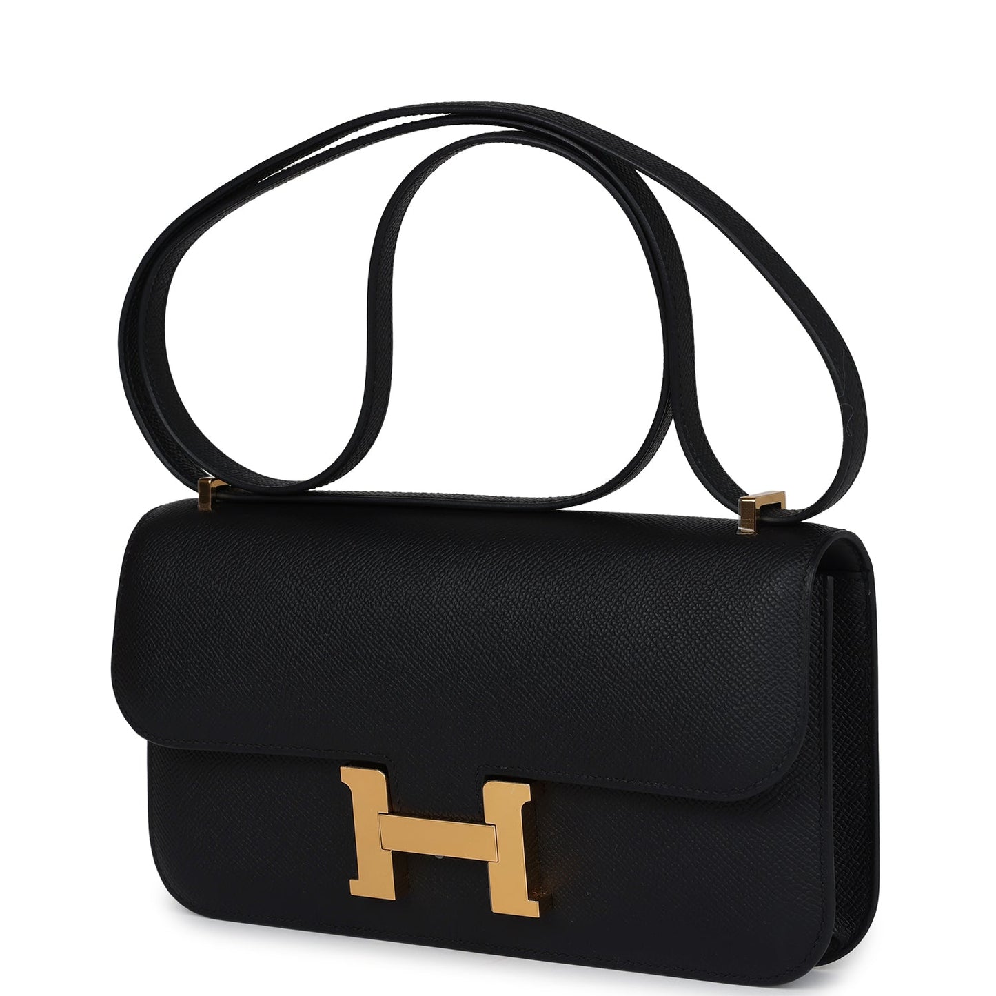 Constance Elan Black Epsom Gold Hardware