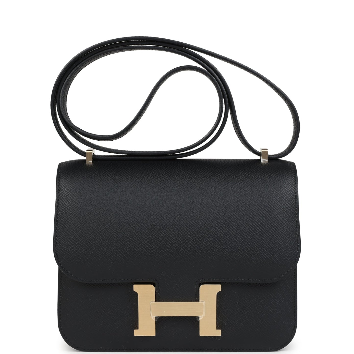 Constance 18 Black Epsom Brushed Gold Hardware