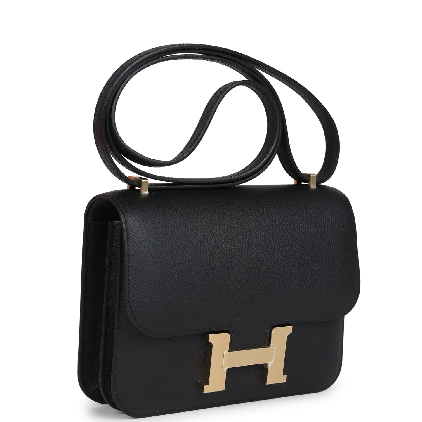 Constance 18 Black Epsom Brushed Gold Hardware