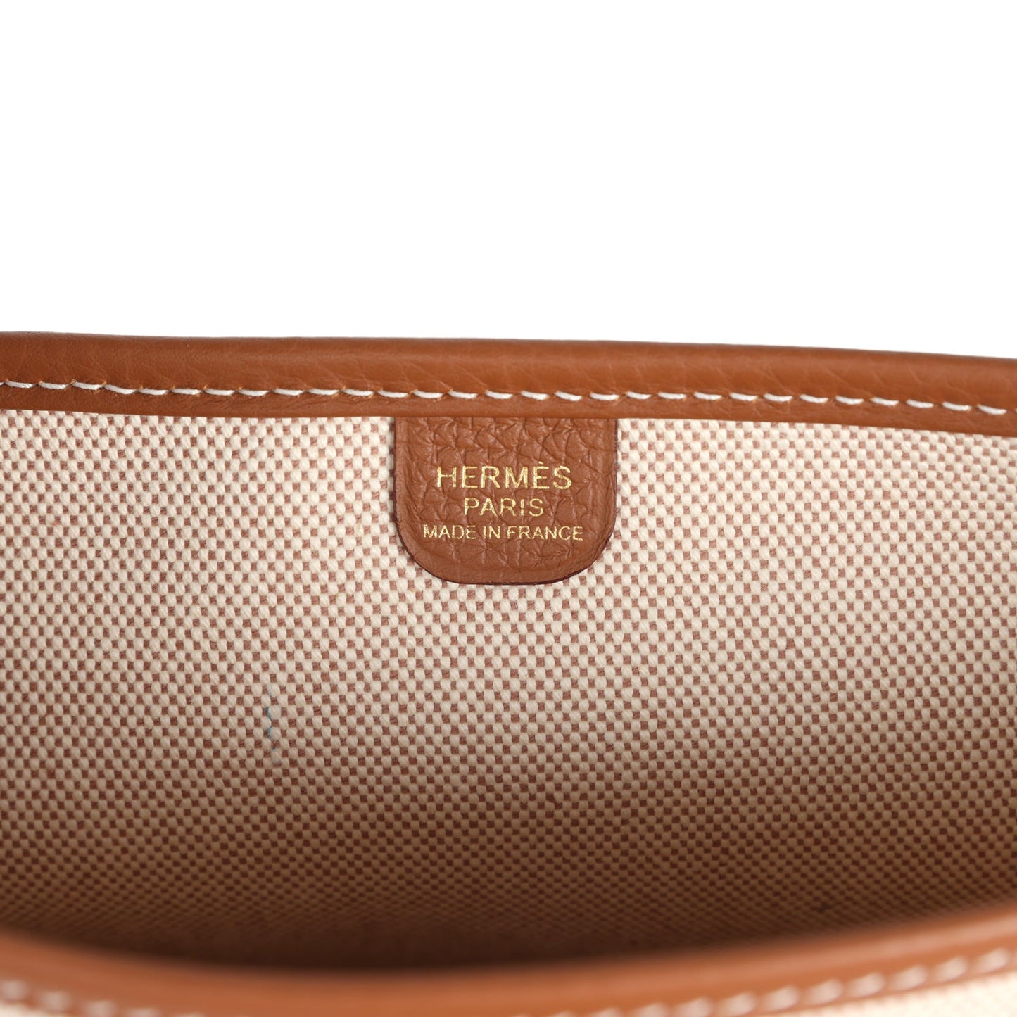 Evelyne III PM Gold Clemence and Ecru Toile H Canvas Gold Hardware