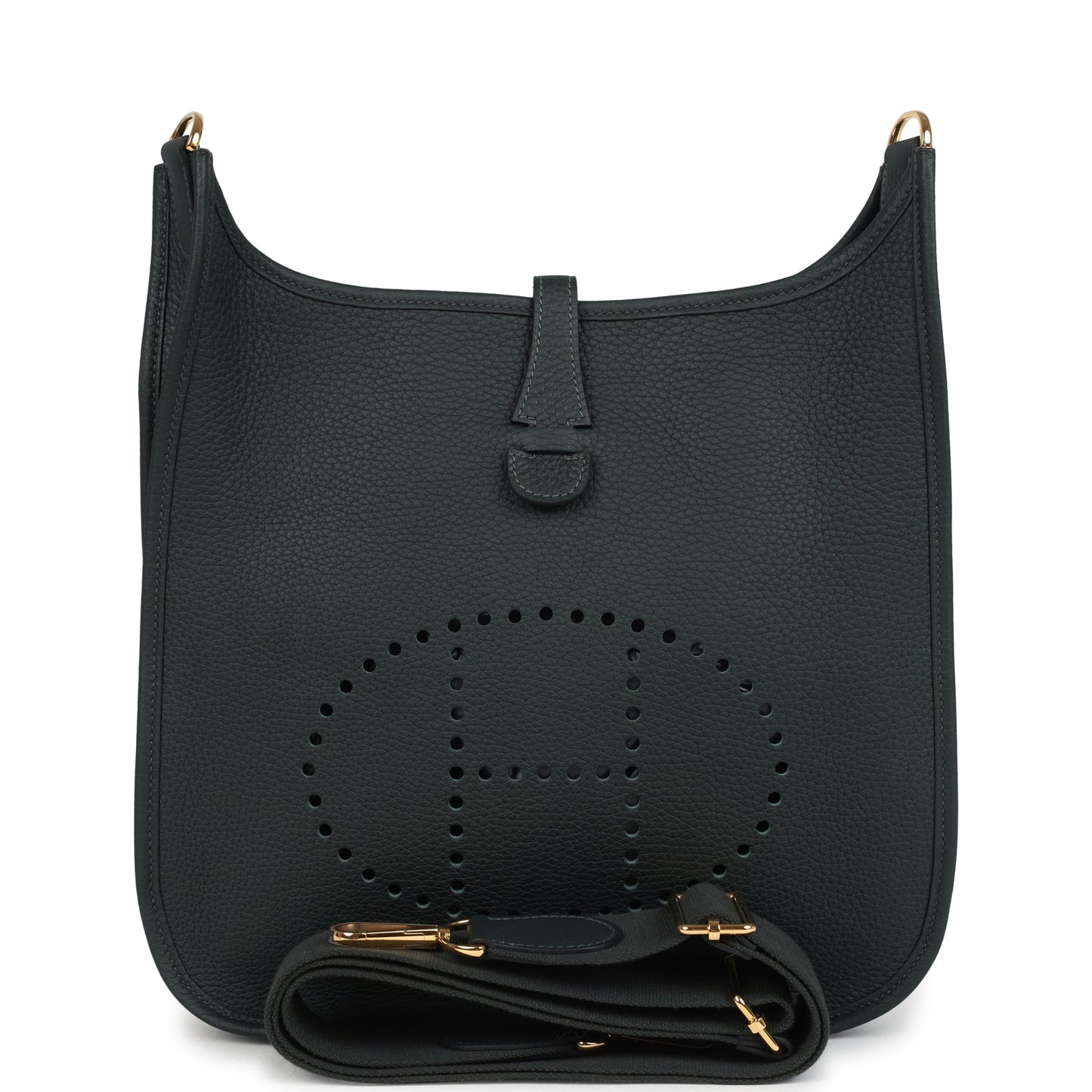 Evelyne III PM Vert Fonce Clemence Gold Hardware