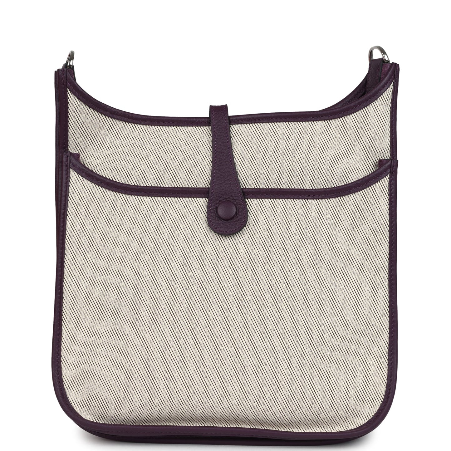 Evelyne III PM Cassis Clemence and Ecru Toile H Palladium Hardware