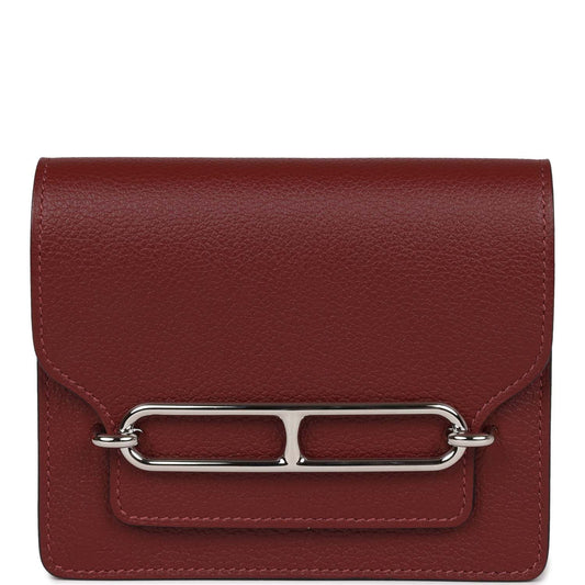 Roulis Slim Wallet Bi-Color Rouge H/Rose Azalee Evercolor Palladium Hardware