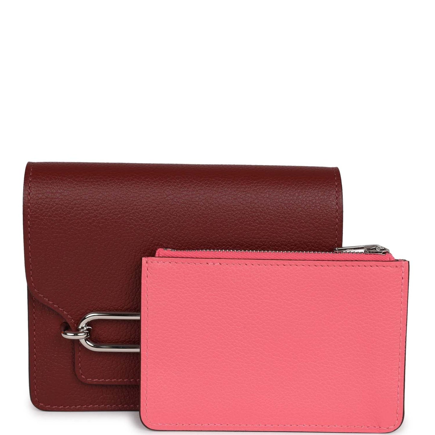 Roulis Slim Wallet Bi-Color Rouge H/Rose Azalee Evercolor Palladium Hardware