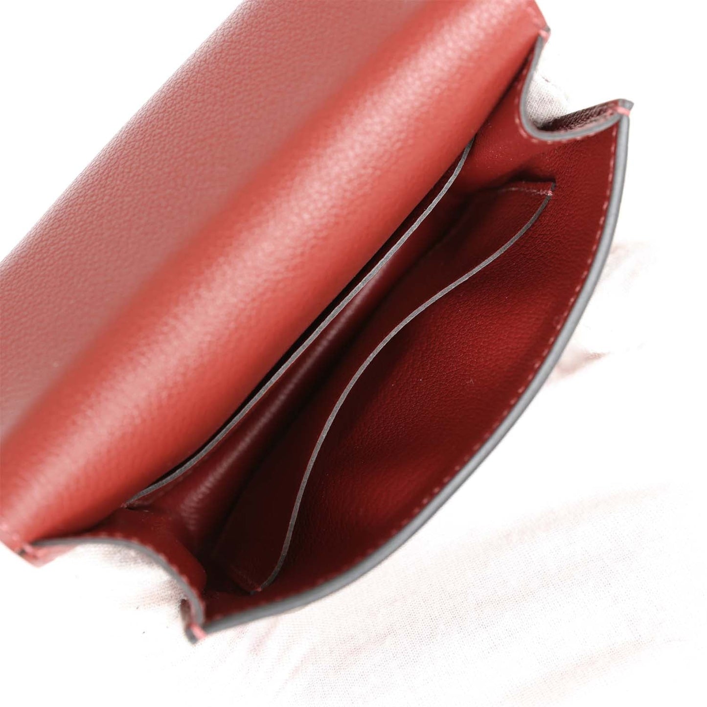 Roulis Slim Wallet Bi-Color Rouge H/Rose Azalee Evercolor Palladium Hardware
