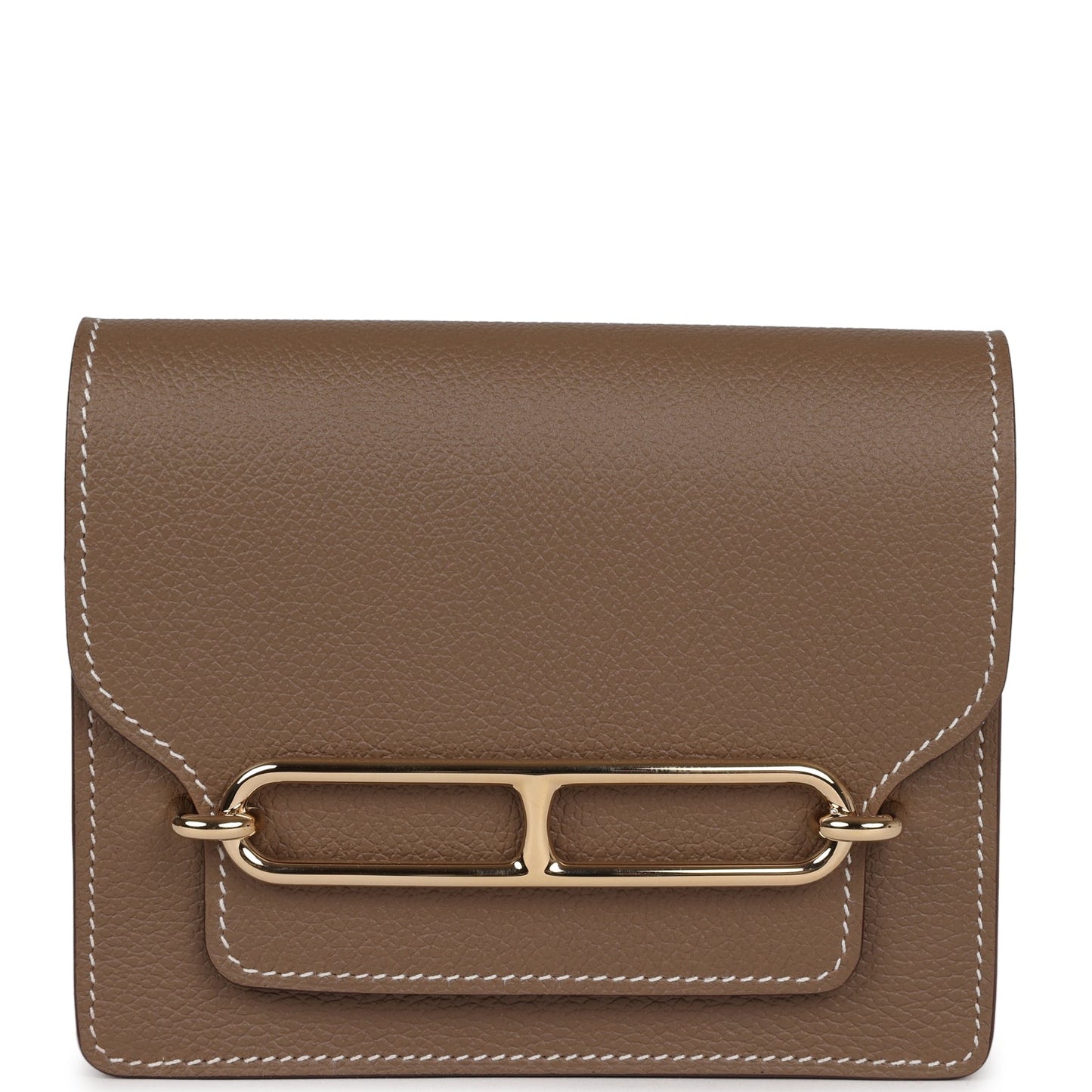 Roulis Slim Wallet Etoupe Evercolor Gold Hardware