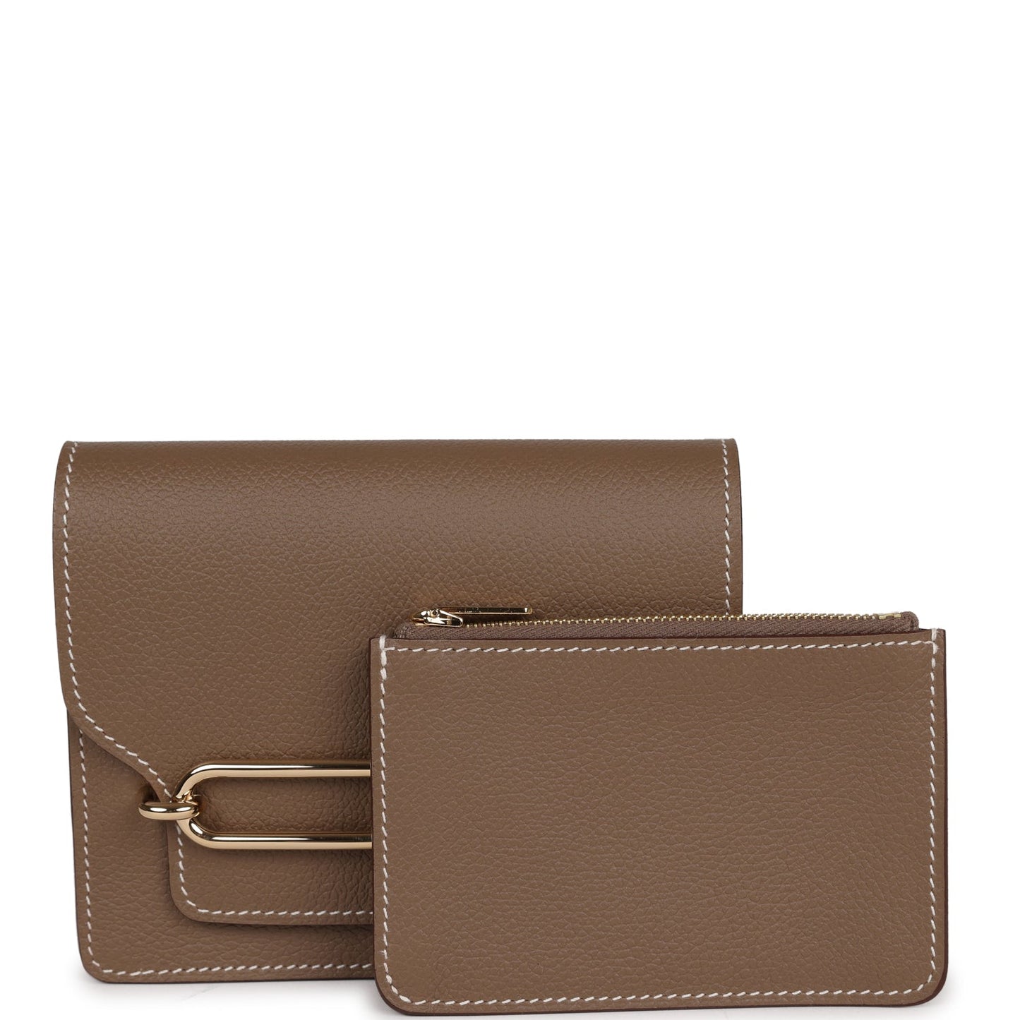 Roulis Slim Wallet Etoupe Evercolor Gold Hardware