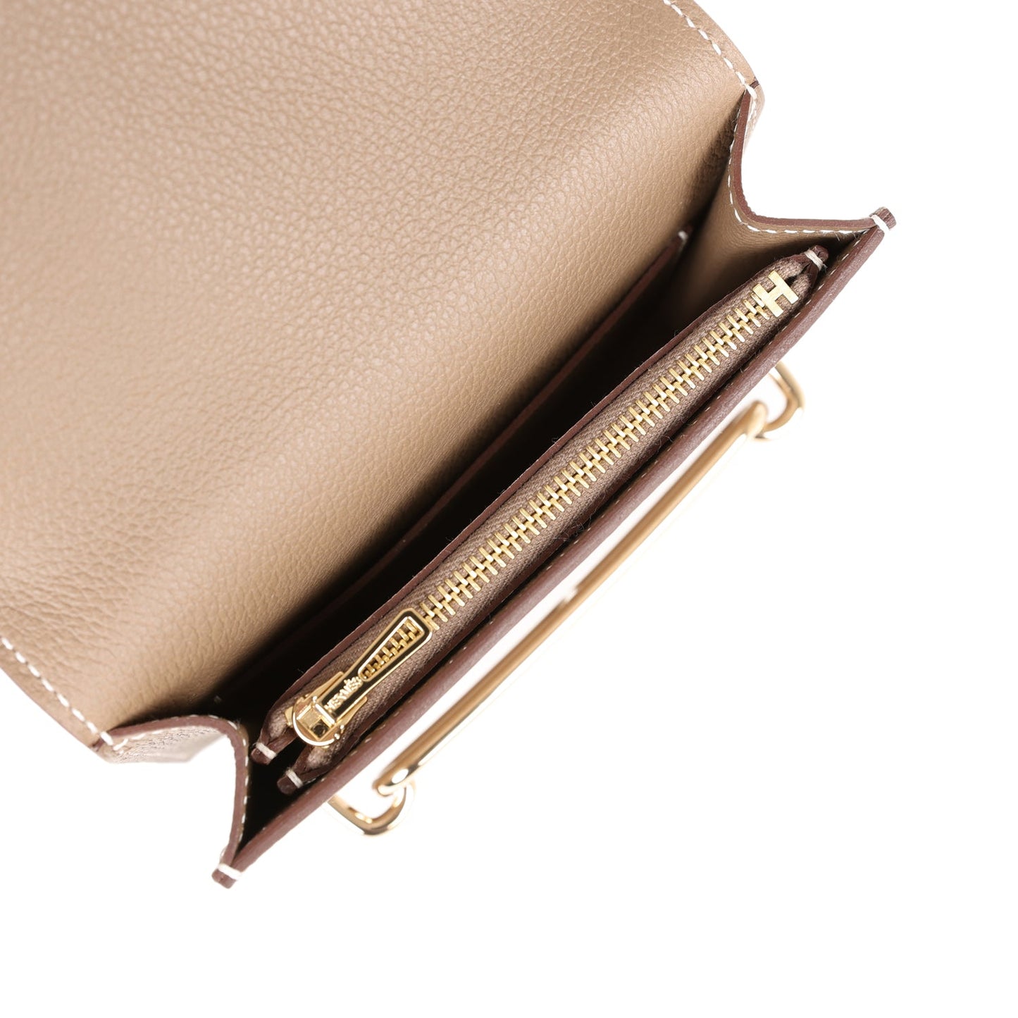 Roulis Slim Wallet Etoupe Evercolor Gold Hardware