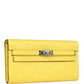 Kelly To Go Wallet Jaune Citron Ostrich Palladium Hardware