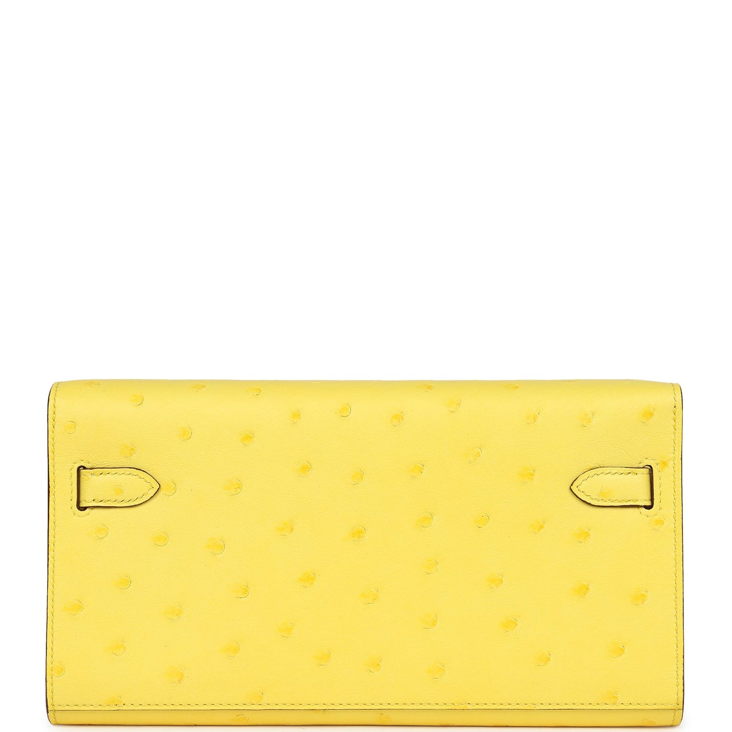 Kelly To Go Wallet Jaune Citron Ostrich Palladium Hardware
