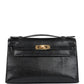 Kelly Pochette Black Varanus Niloticus Lizard Gold Hardware