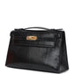 Kelly Pochette Black Varanus Niloticus Lizard Gold Hardware