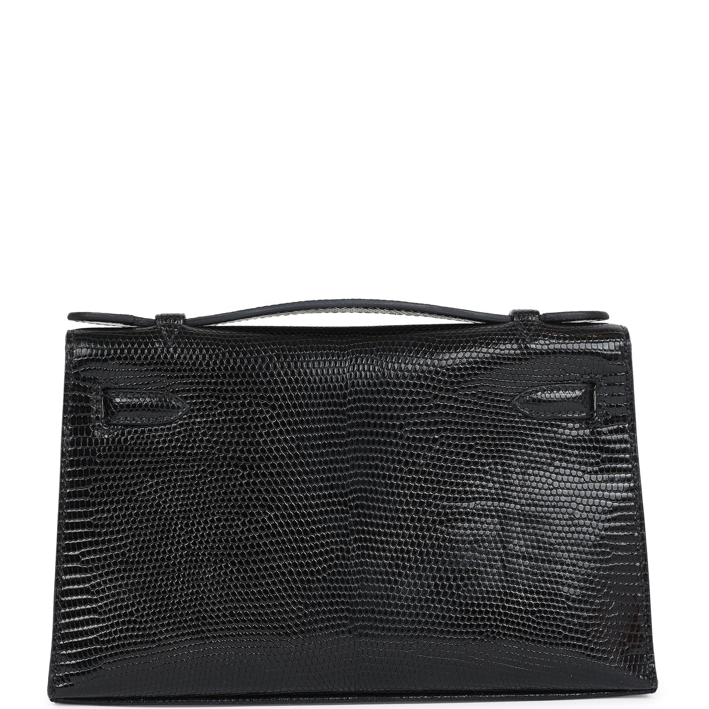 Kelly Pochette Black Varanus Niloticus Lizard Gold Hardware