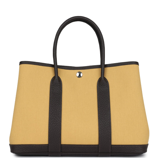 Garden Party 30 Paille Toile Militaire Canvas and Ebene Negonda Palladium Hardware