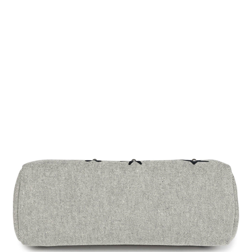 Herbag Zip 31 PM Hobnailed Black and Ecru Printed H Plume Canvas and Vache Hunter Palladium Hardware