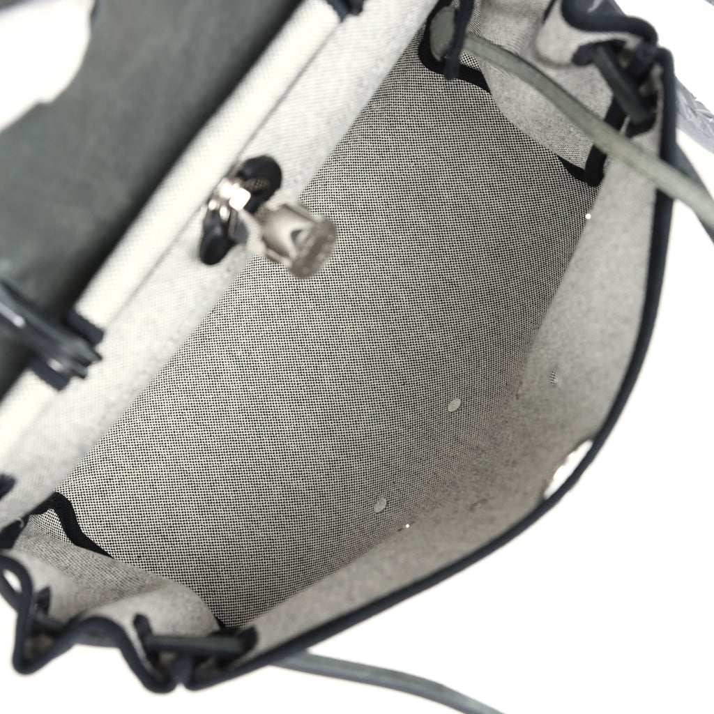 Herbag Zip 31 PM Hobnailed Black and Ecru Printed H Plume Canvas and Vache Hunter Palladium Hardware