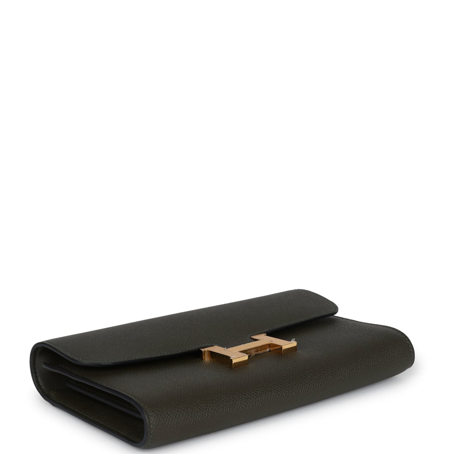 Constance Wallet To Go Vert De Gris Epsom Gold Hardware