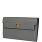 Kelly Pocket Long Wallet Gris Meyer Madame Gold Hardware