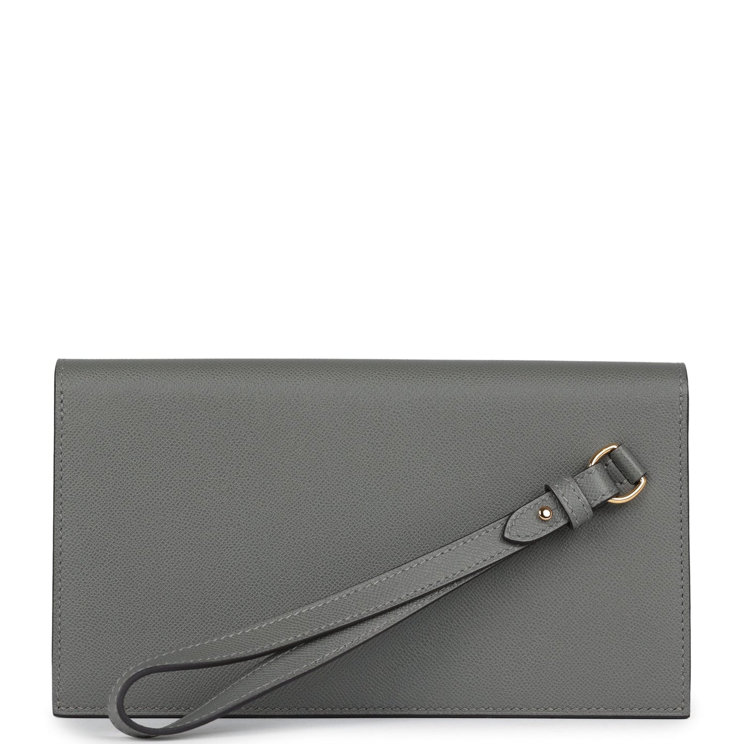 Kelly Pocket Long Wallet Gris Meyer Madame Gold Hardware