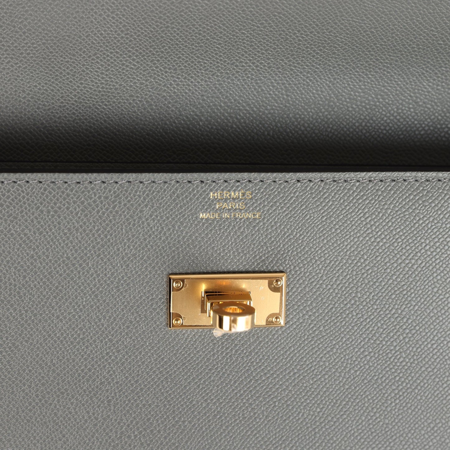 Kelly Pocket Long Wallet Gris Meyer Madame Gold Hardware