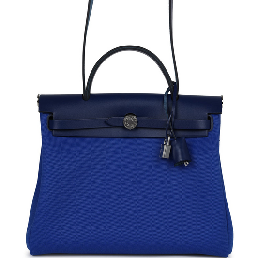 Herbag Zip PM 31 Bleu Bill Toile Militaire Canvas and Bleu Saphir Vache Hunter Palladium Hardware