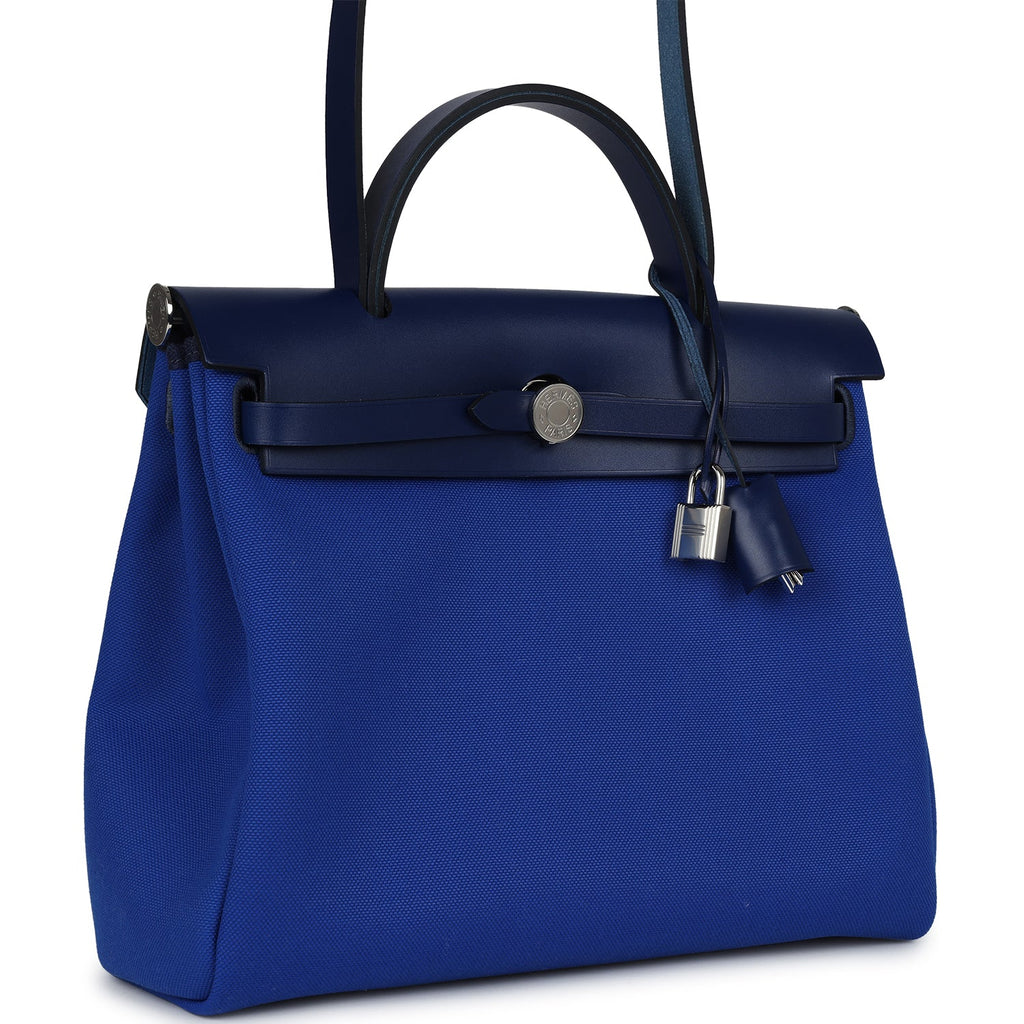 Herbag Zip PM 31 Bleu Bill Toile Militaire Canvas and Bleu Saphir Vache Hunter Palladium Hardware