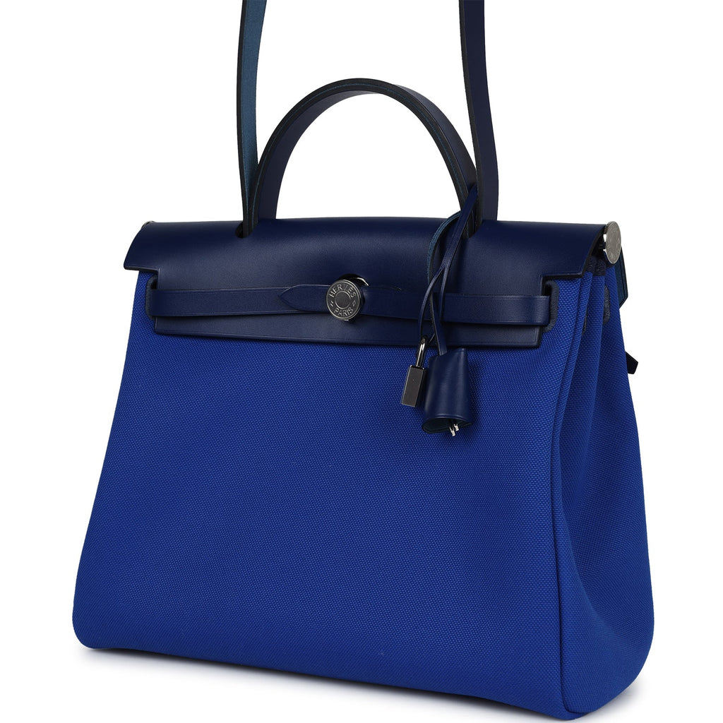 Herbag Zip PM 31 Bleu Bill Toile Militaire Canvas and Bleu Saphir Vache Hunter Palladium Hardware