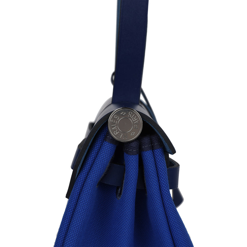 Herbag Zip PM 31 Bleu Bill Toile Militaire Canvas and Bleu Saphir Vache Hunter Palladium Hardware