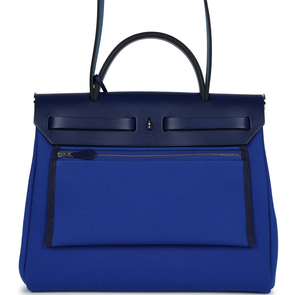 Herbag Zip PM 31 Bleu Bill Toile Militaire Canvas and Bleu Saphir Vache Hunter Palladium Hardware